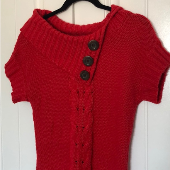Red Sweater Dress w/open neckline - Picture 2 of 6